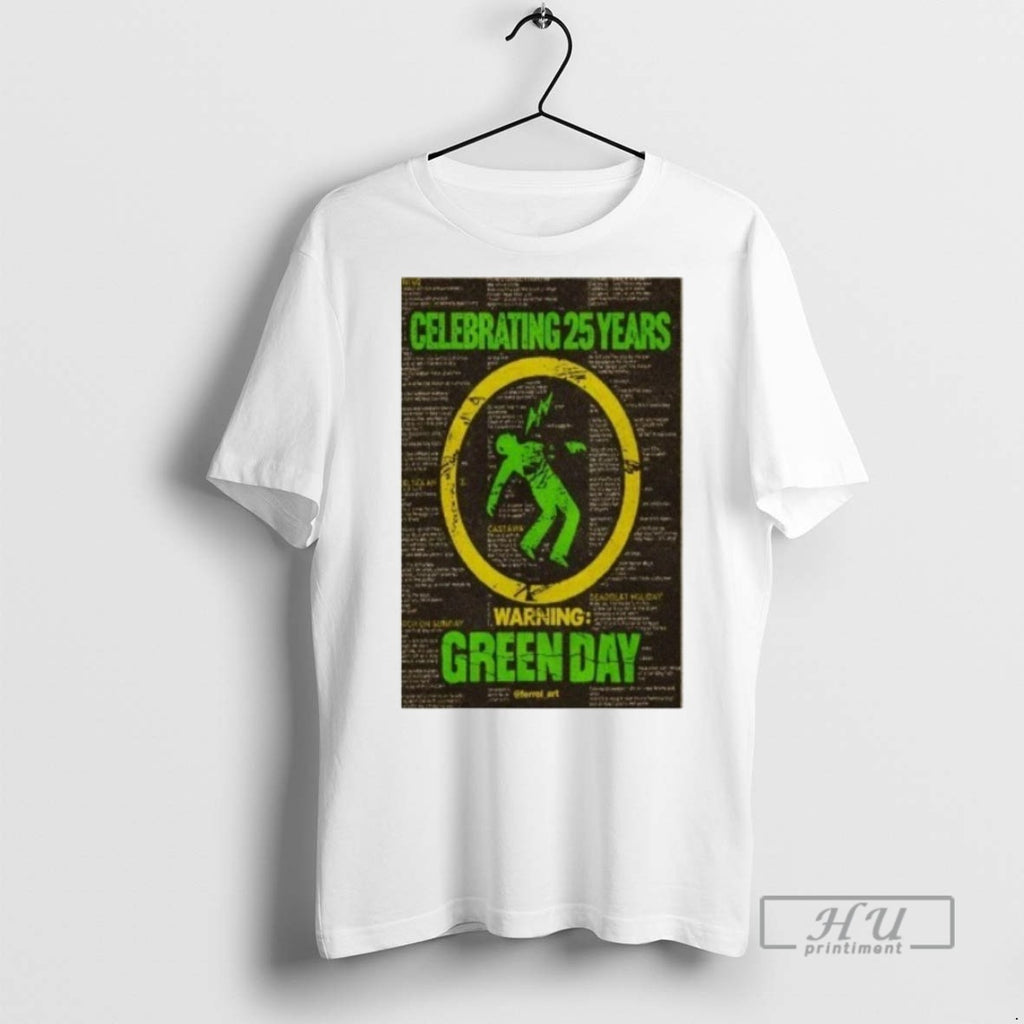 Officials Trending Green Day Warning Celebrating 25 Years Tee Shirt