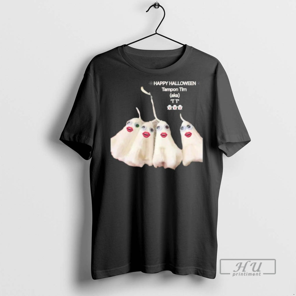 Officials Trending Happy Halloween Tampon Ghosts Tim Graphic Tee Shirt Sweatshirt Hoodies