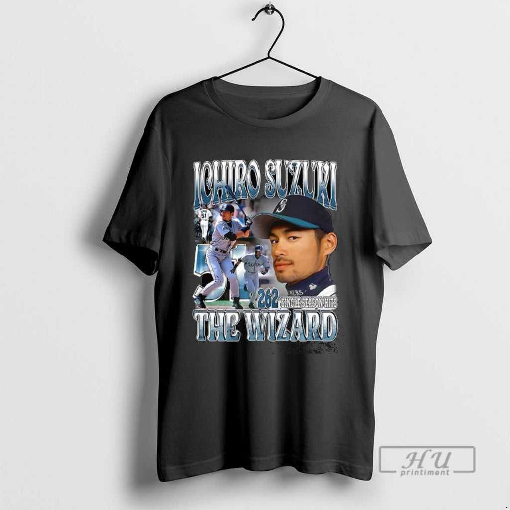 Officials Trending Ichiro Suzuki The Wizard 262 Single Season Hits Graphic Tee Shirt Sweatshirt Hoodies