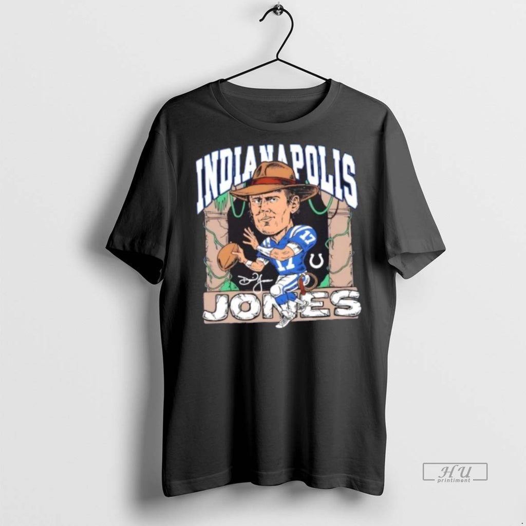 Officials Trending Indianapolis Colts Daniel Jones Royal Indianapolis Jones Football Signature Tee Shirt Sweater