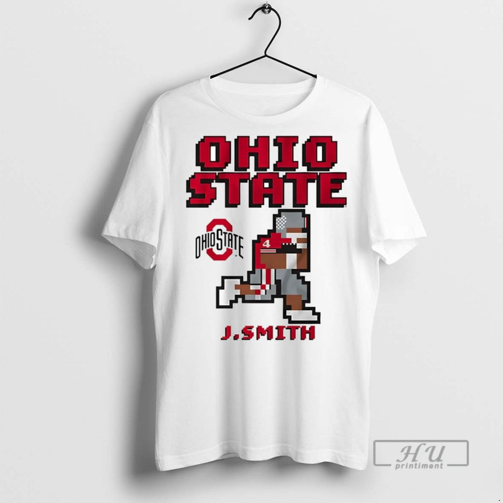 Officials Trending Jeremiah Smith Pixel Running Ohio State Football T Shirt Sweatshirt Hoodies