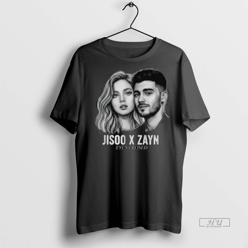 Officials Trending Jisoo X Zayn Eyes Closed Long Sleve Tee Shirt Sweater