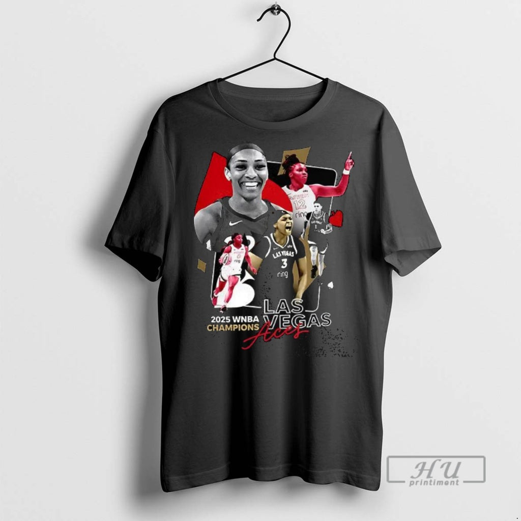 Officials Trending Las Vegas Aces Aja Wilson 2025 Wnba Champions Signature Graphic Tee Shirt