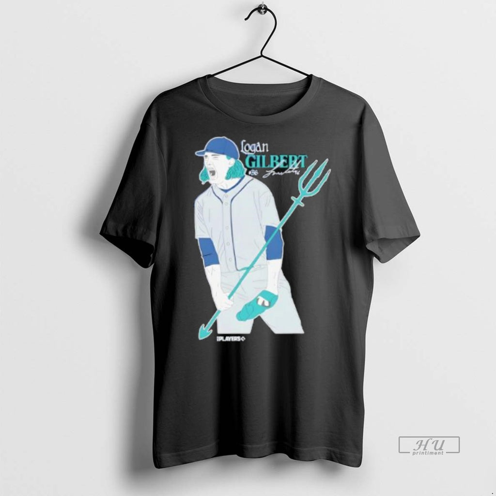 Officials Trending Logan Gilbert Trident Seattle Mariners Signature Tee Shirt Sweater