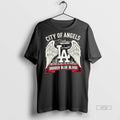 Officials Trending Los Angeles Dodgers City Of Angels Dodger Blue Blood Skyline Tee Shirt Sweater
