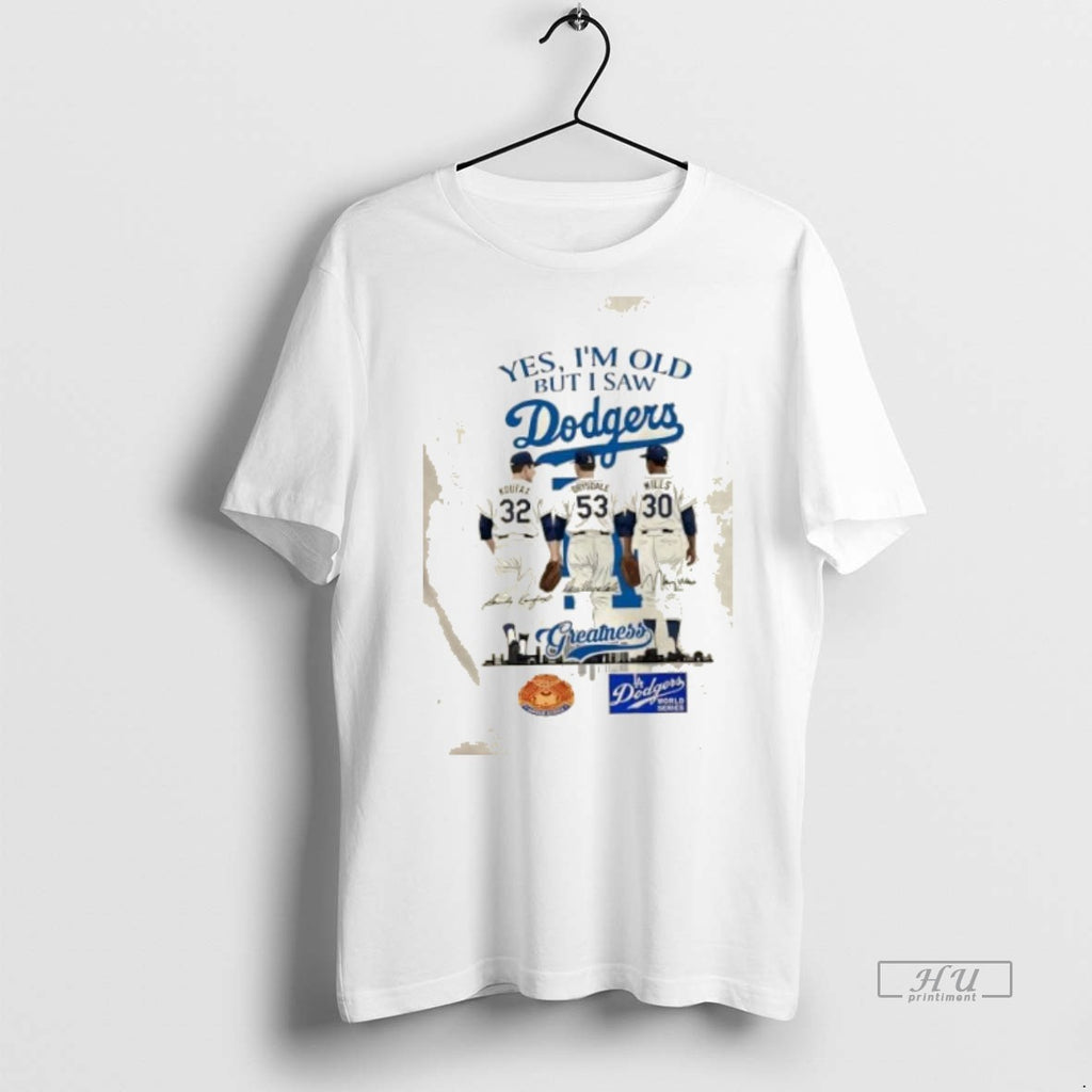 Officials Trending Los Angeles Dodgers Sandy Koufax Don Drysdale And Maury Wills Legends Skyline Tee