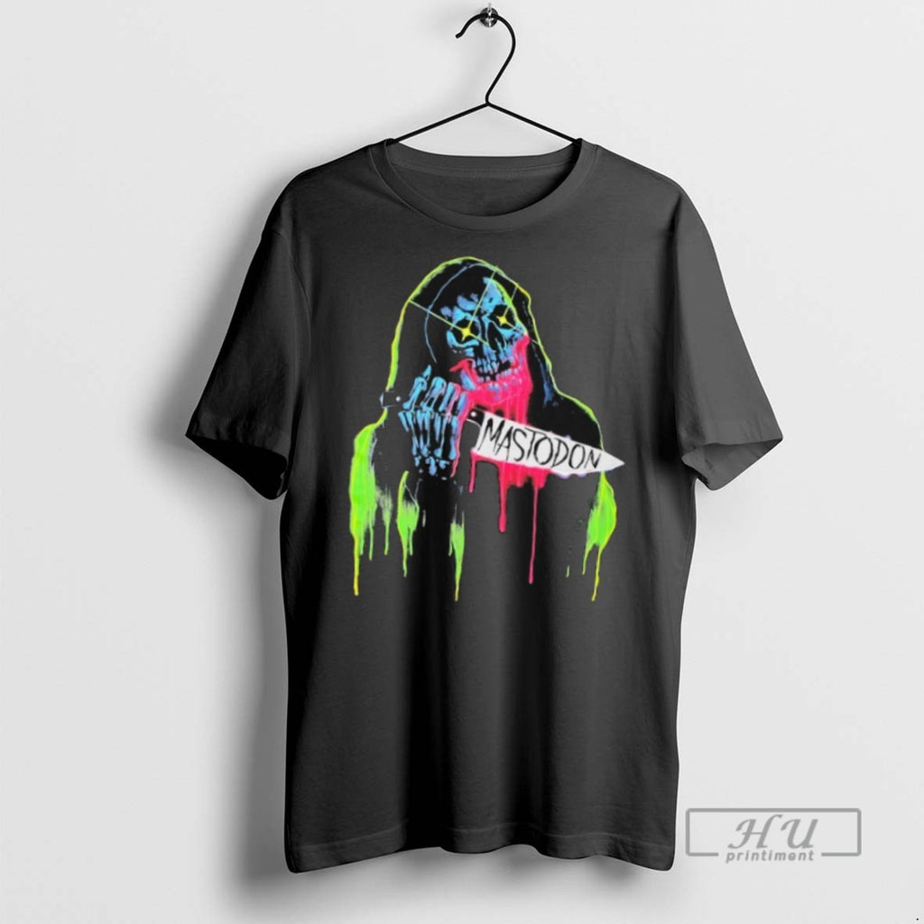 Officials Trending Mastodon Neon Knife Skull Reaper T Shirt