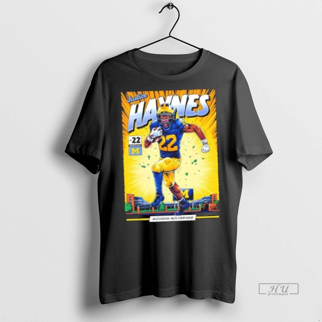 Officials Trending Michigan Wolverines 22 Justice Haynes Student Athlete Comic Tee Shirt Sweater