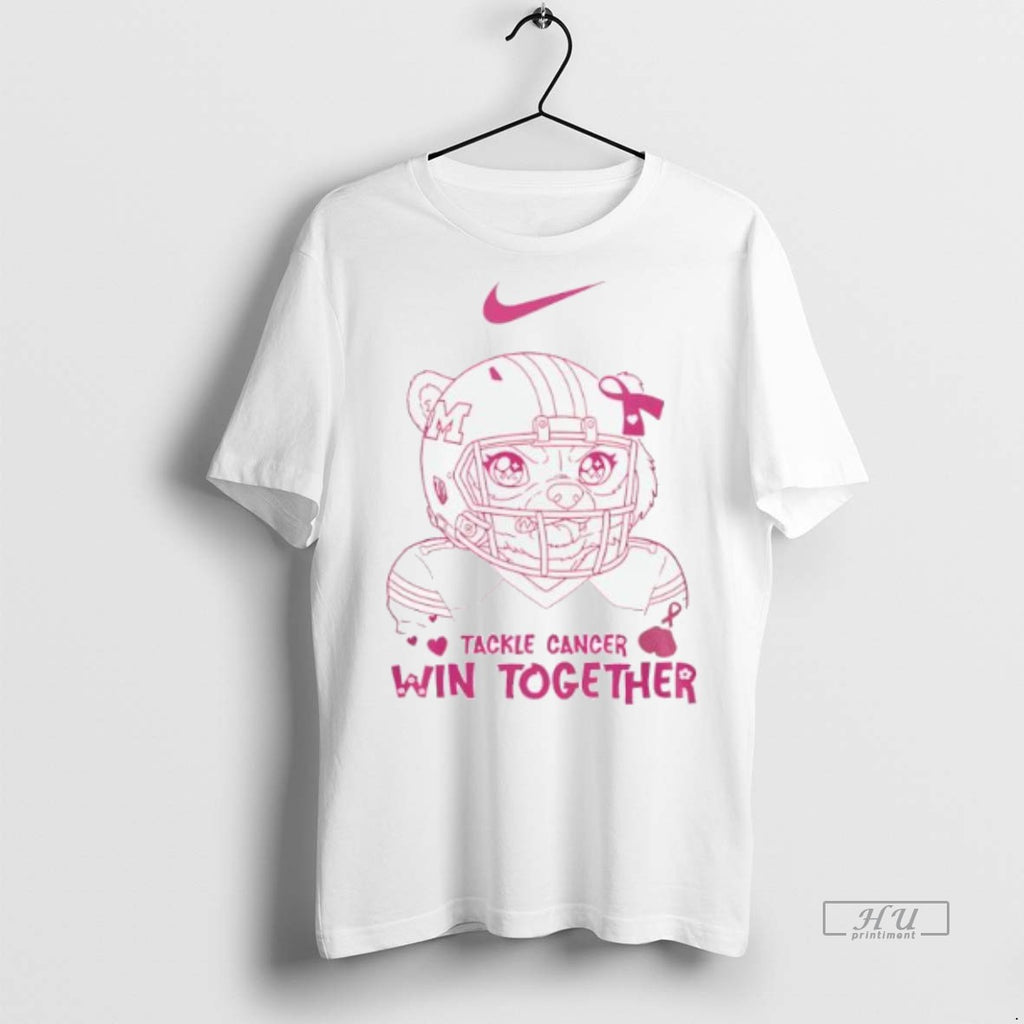 Officials Trending Michigan Wolverines Tackle Cancer Win Together In October We Wear Pink Cute Tee