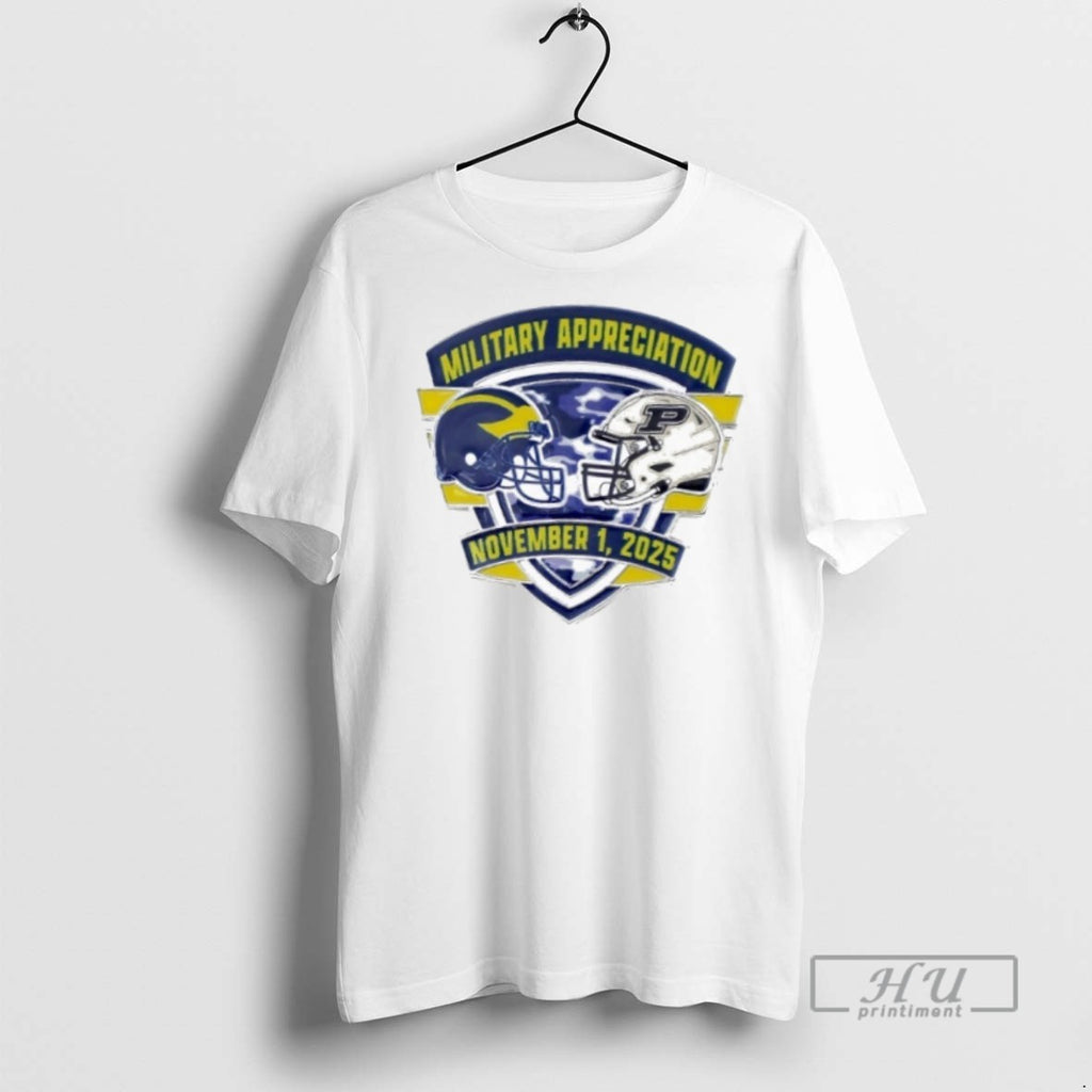 Officials Trending Michigan Wolverines Vs Purdue Boilermakers 2025 Gameday Military Appreciation T Shirt