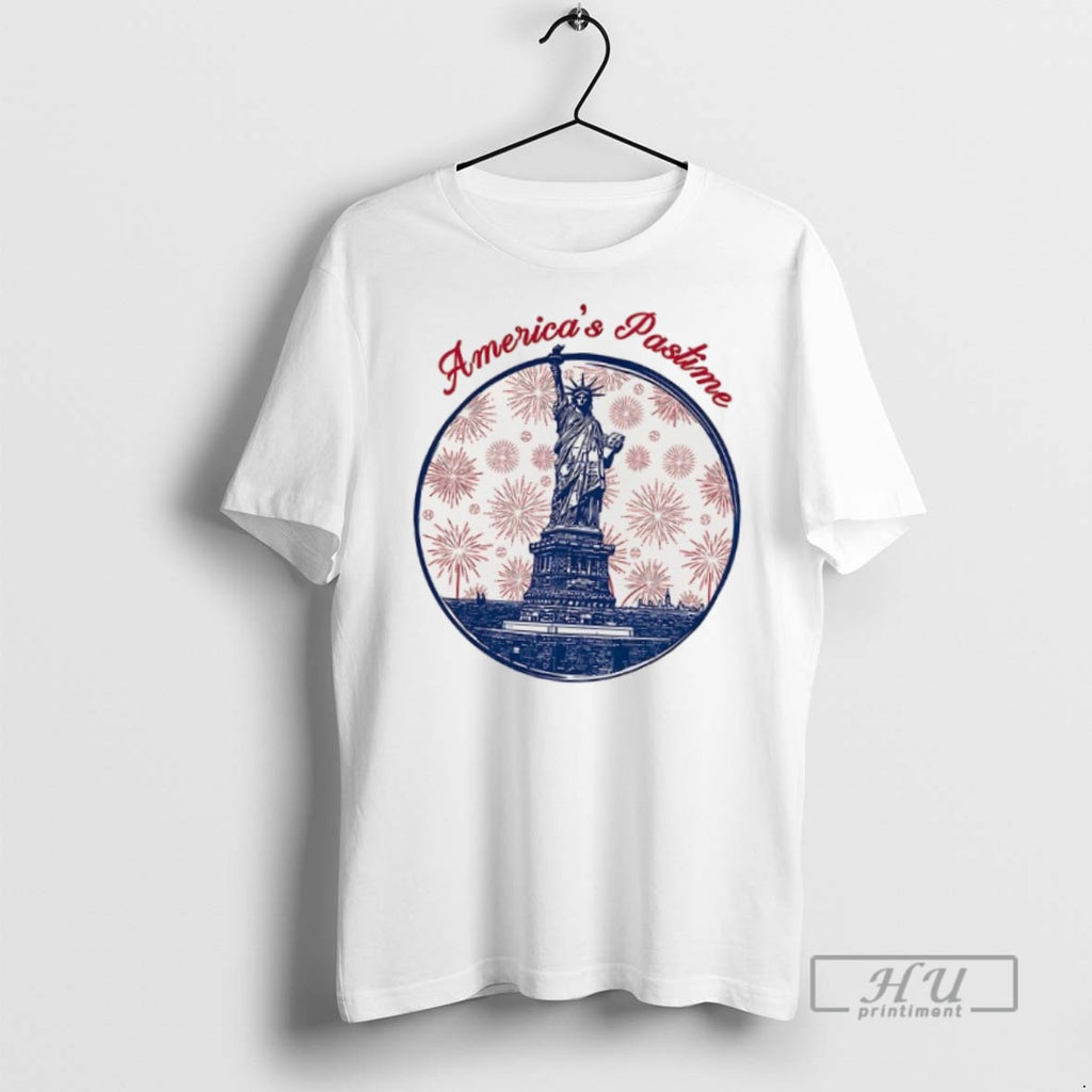Officials Trending New York Americas Pastime Statue Of Liberty T Shirt