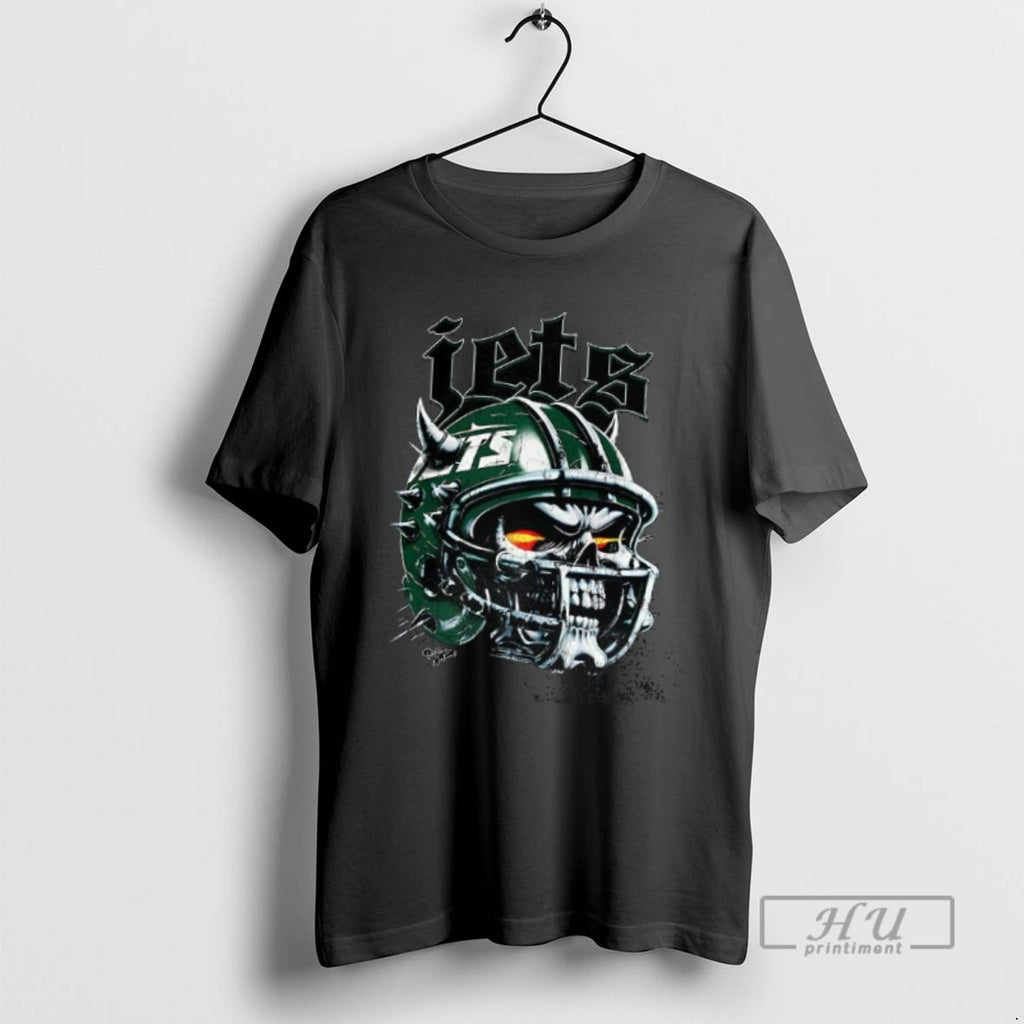 Officials Trending New York Jets Football Skull Helmet Halloween T Shirt