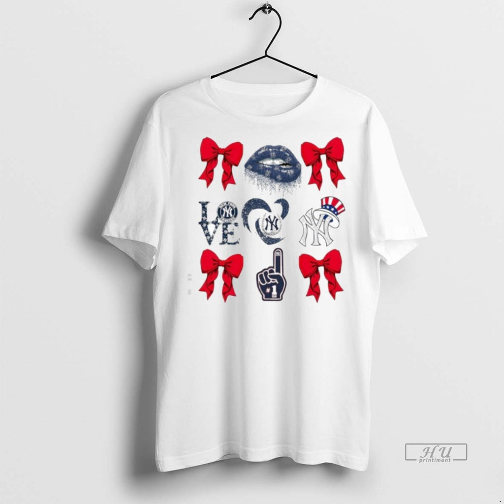 Officials Trending New York Lip Love Heart Baseball 1 Logo T Shirt Sweater