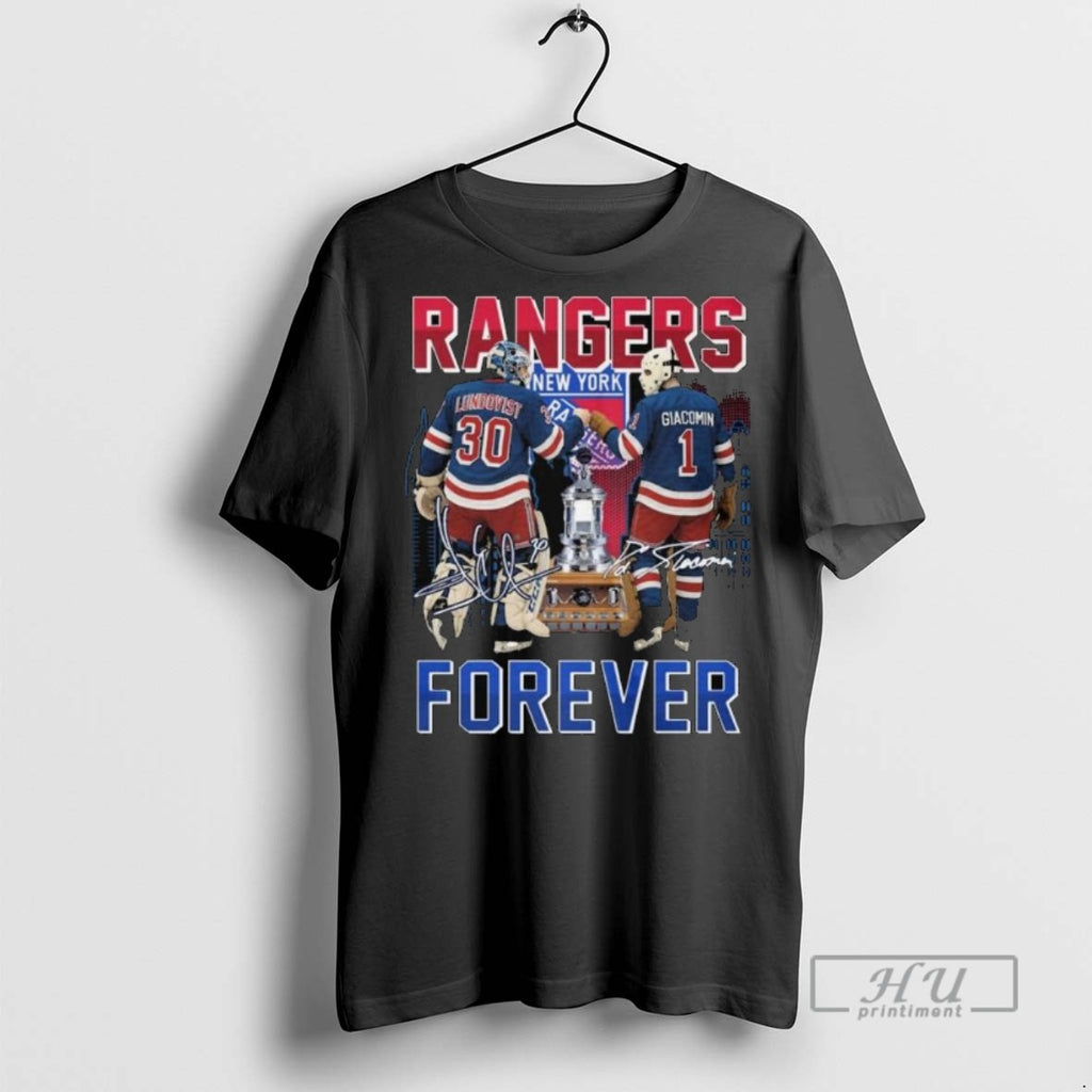 Officials Trending New York Rangers Lundqvist X Giacomin Forever Signatures Long Sleve T Shirt