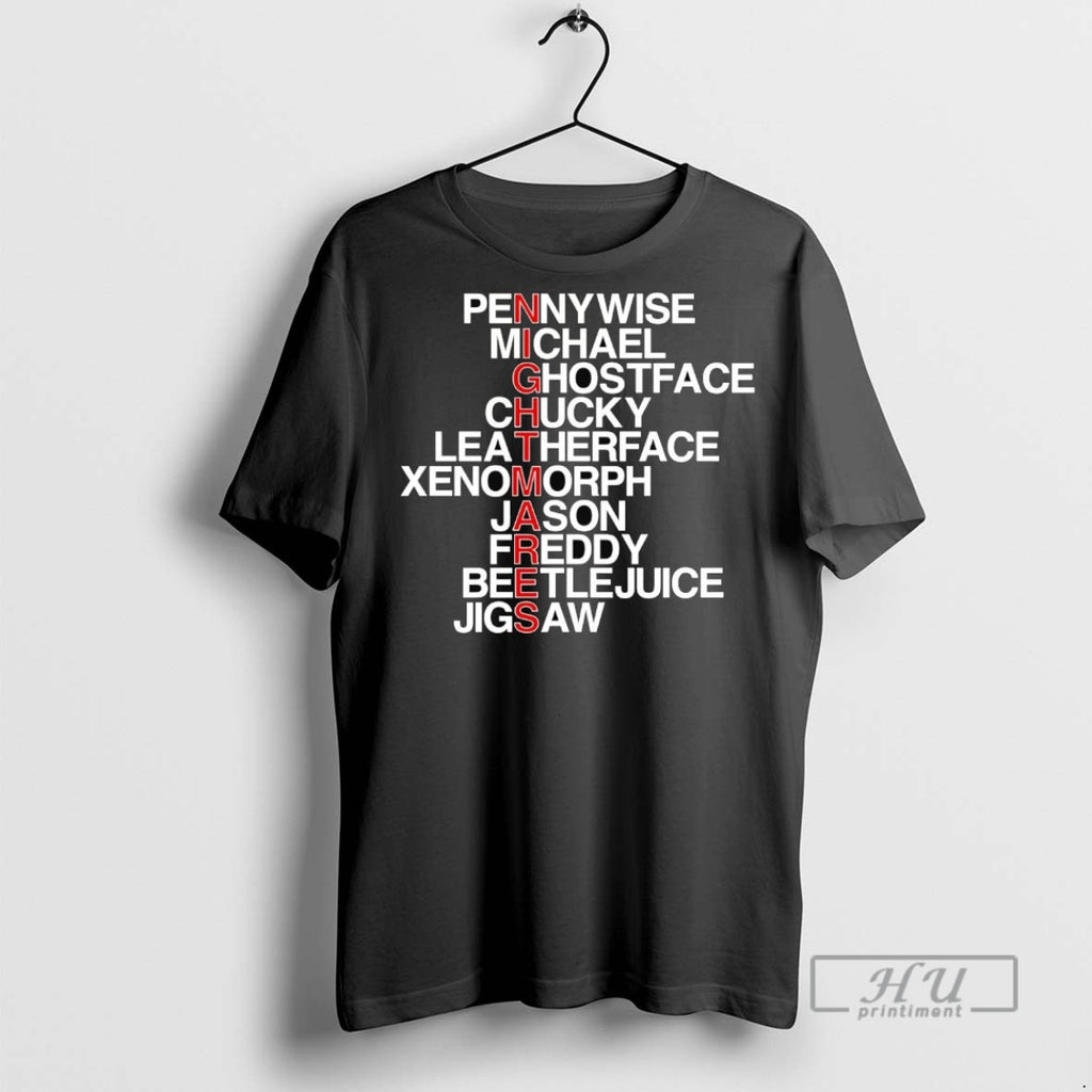 Officials Trending Nightmares Pennywise Michael Ghostface Chucky Leatherface T Shirt Sweatshirt Hoodies