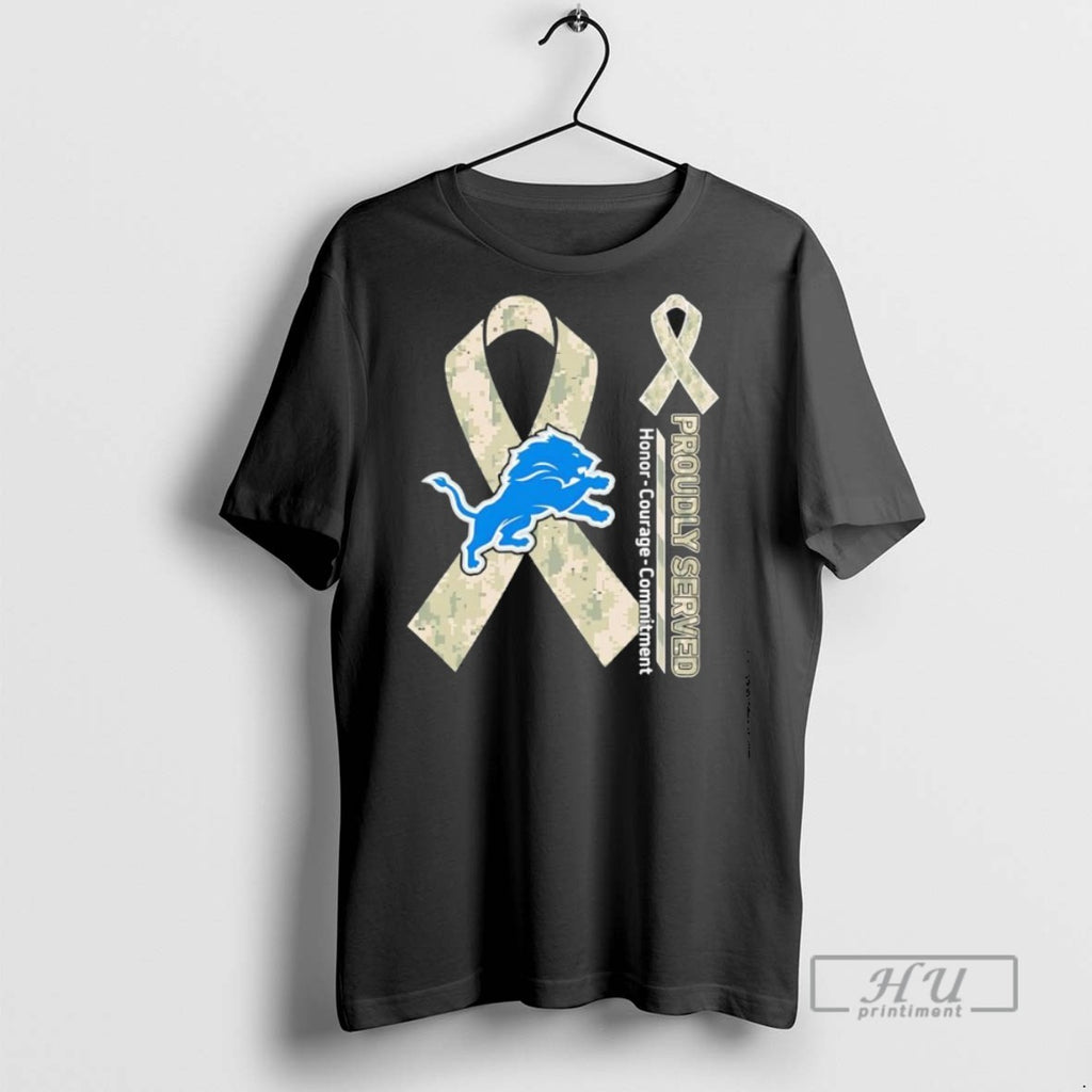 Officials Trending Proudly Served Honor Courage Commitment Detroit Lions Football Tee Shirt