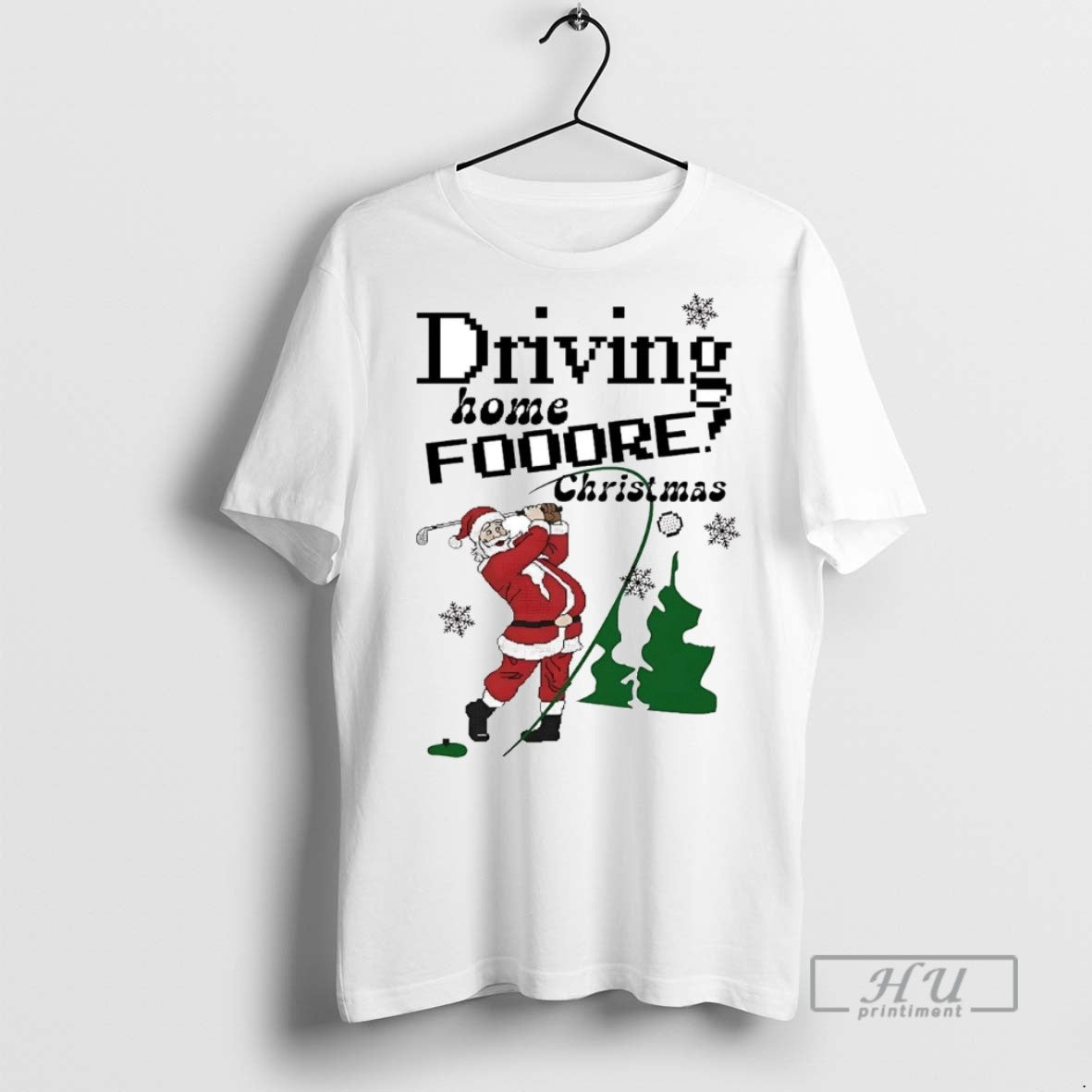 Officials Trending Santa Golf Driving Home For Christmas Graphic Tee Shirt Sweatshirt Hoodies