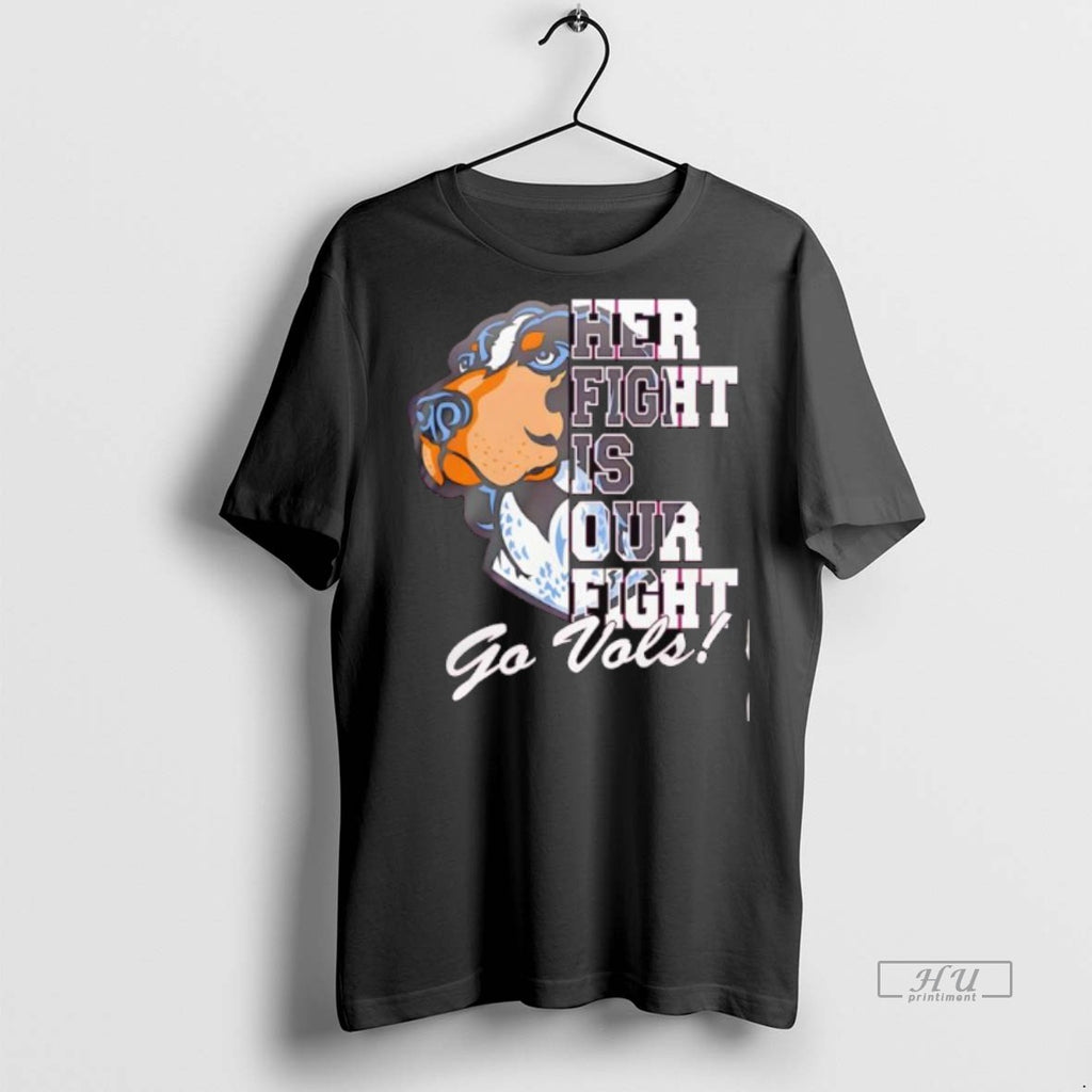 Officials Trending Tennessee Volunteers Tackle Cancer Her Fight Is Our Fight Go Vols Mascot Tee