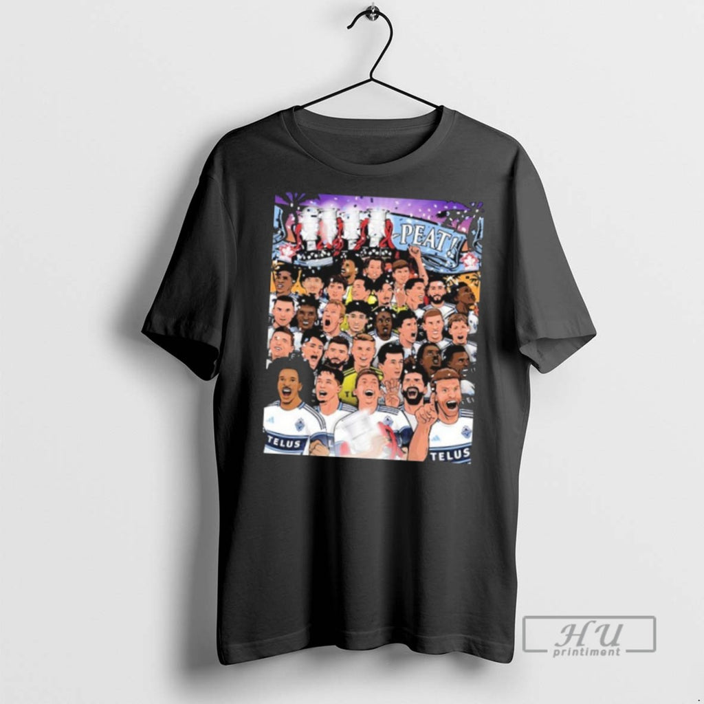 Officials Trending Vancouver Whitecaps Fc Four Peat 2025 Telus Canadian Champions T Shirt