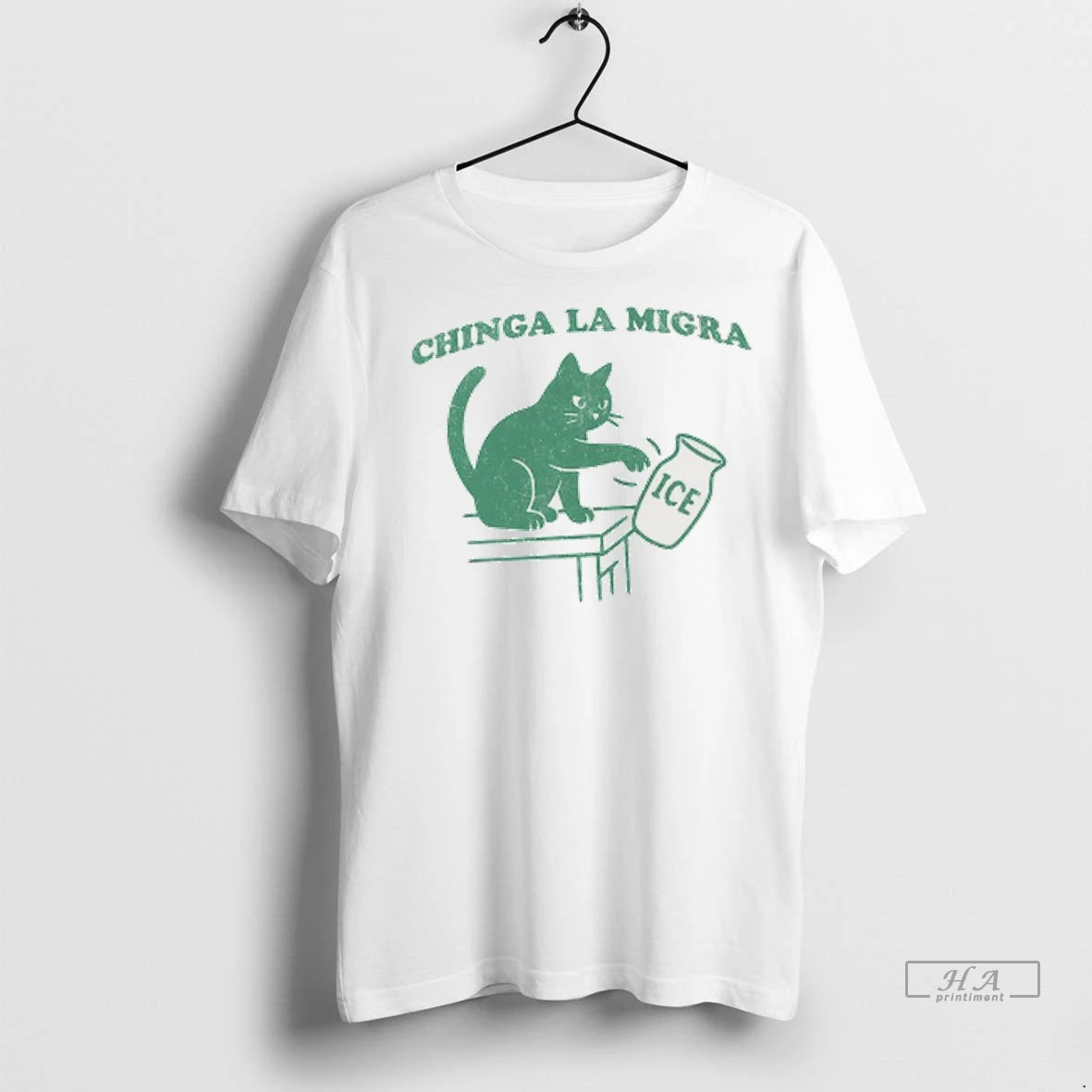 Officials Trendy Chinga La Migra Cat Pushing A Vase Ice Caricature Shirt Sweater