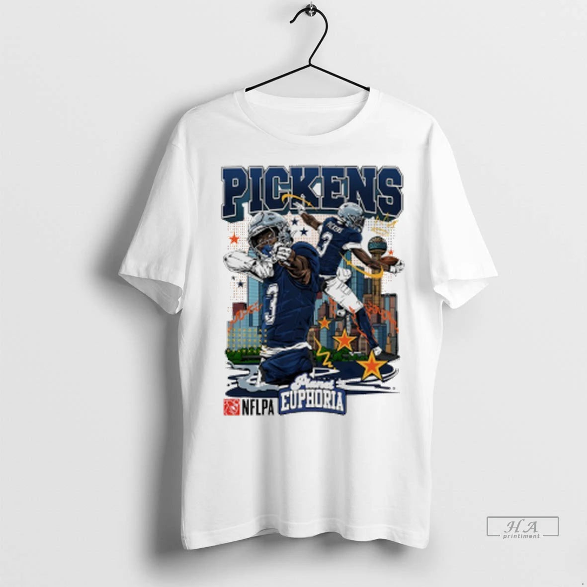 Officials Trendy George Pickens Dallas Cowboys Player City Skyline Graphic Shirt Sweater