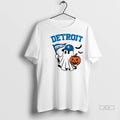 Officials Trendy Halloween Ghost Detroit Lions Football Flag Pumpkin Ladies Shirt Sweater