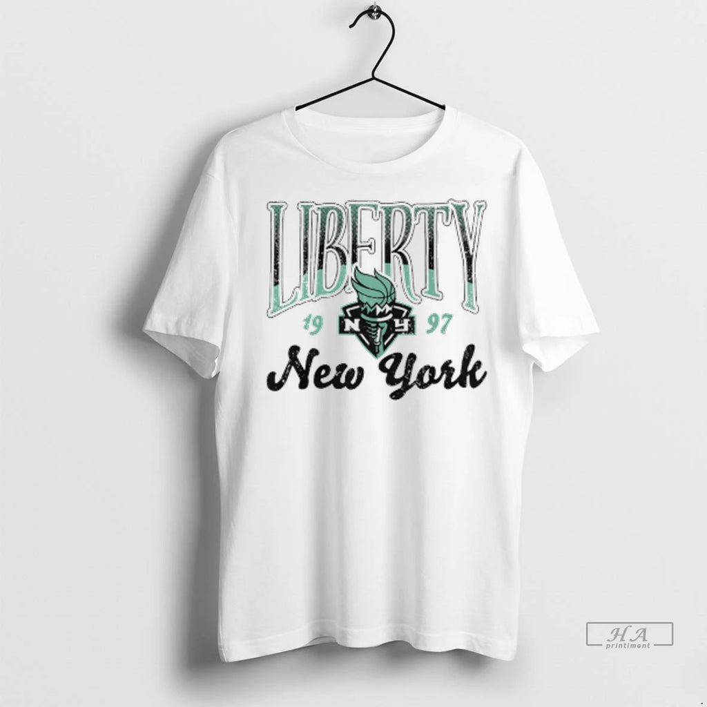 Officials Trendy New York Liberty Wnba 1997 Oatmeal Sky High Fleece Shirt Sweater