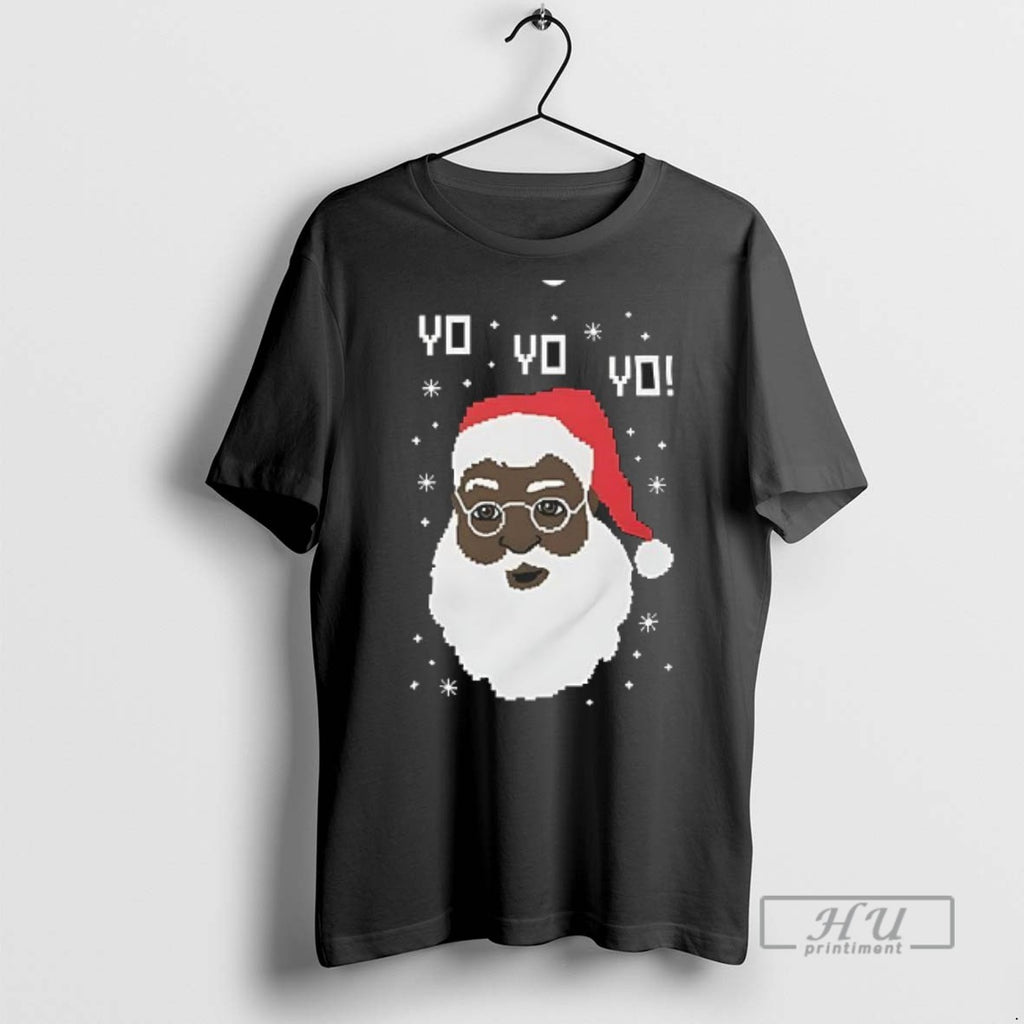 Officials Trendy Yo Yo Black Santa Christmas T Shirts