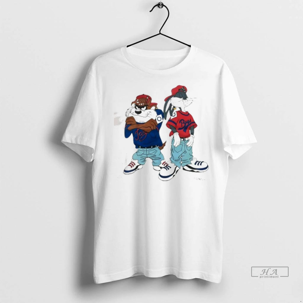 Officials Trendy Bugs Bunny And The Tasmanian Devil Hip Hop Vintage T Shirt Mnba4u