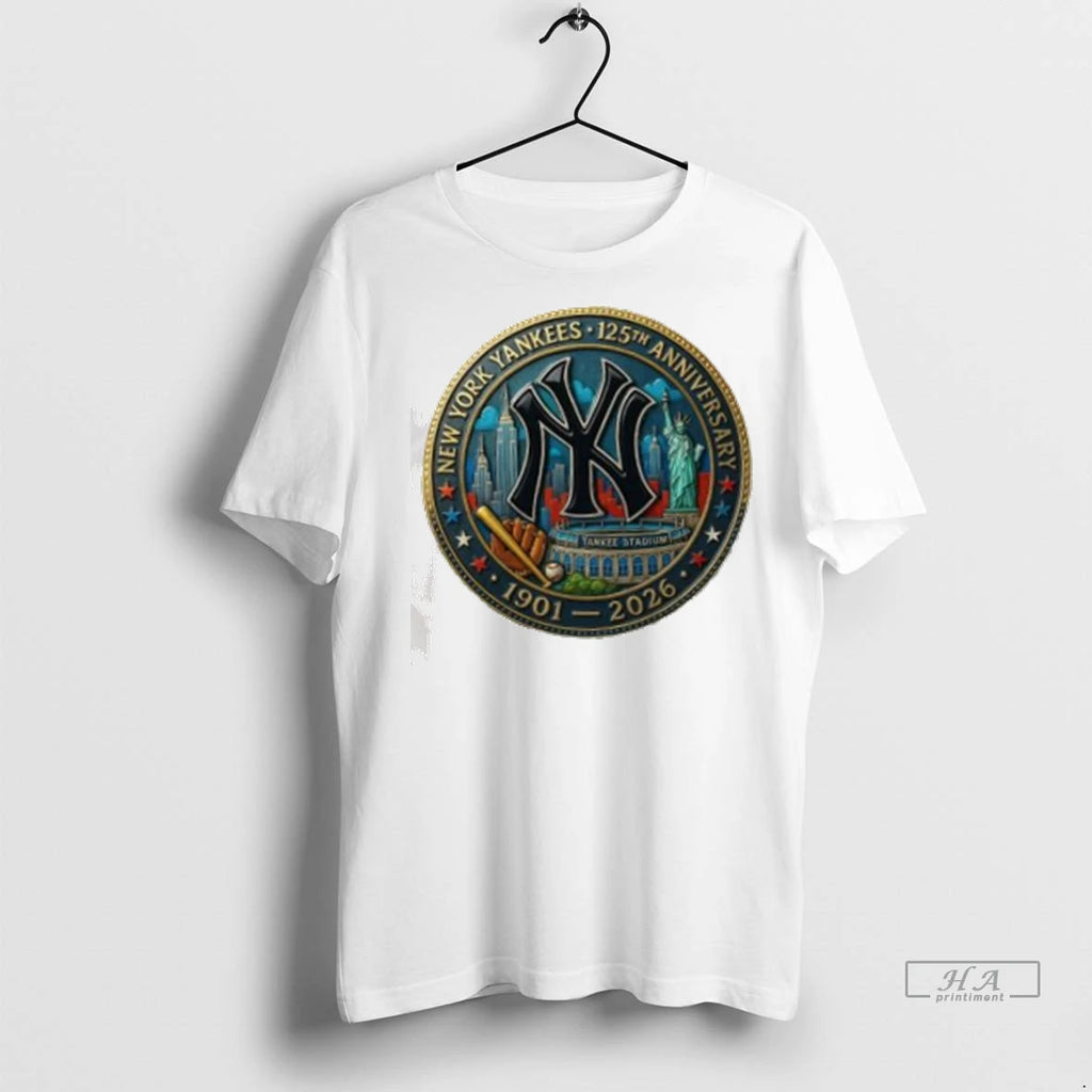 Officials Trendy New York Yankees 125th Anniversary Commemorative 1901 2026 T Shirt Ikh58q Shirt Sweater