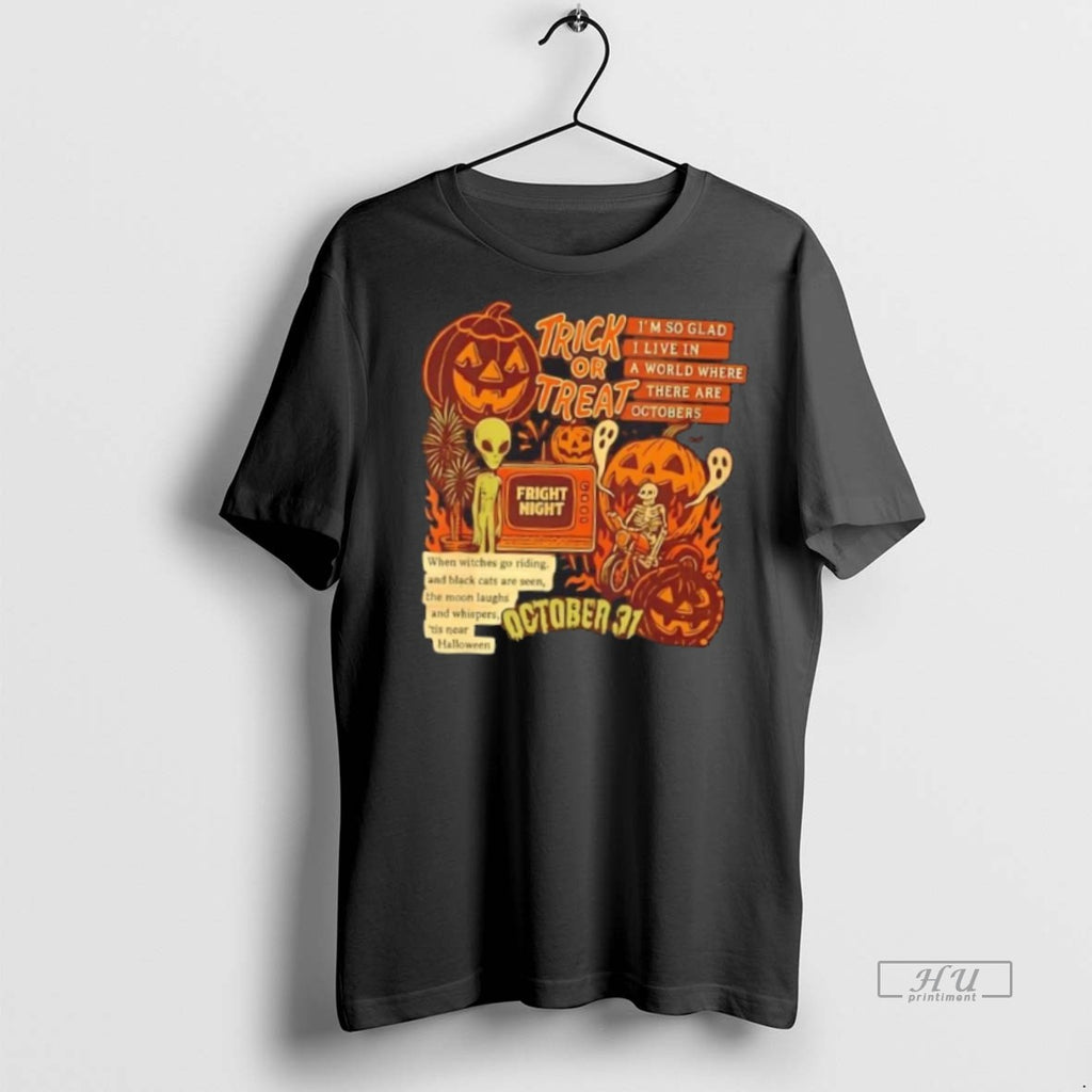 Officials Trick Or Treat Alien Skeleton Riding And Ghost Halloween T Shirt Sweater