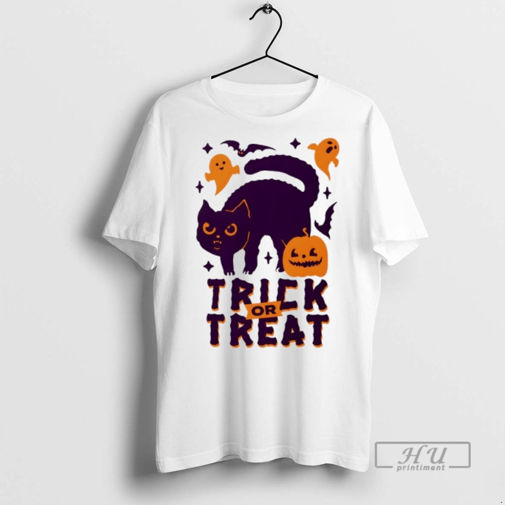 Officials Trick Or Treat Cat And Pumpkin Halloween T Shirts