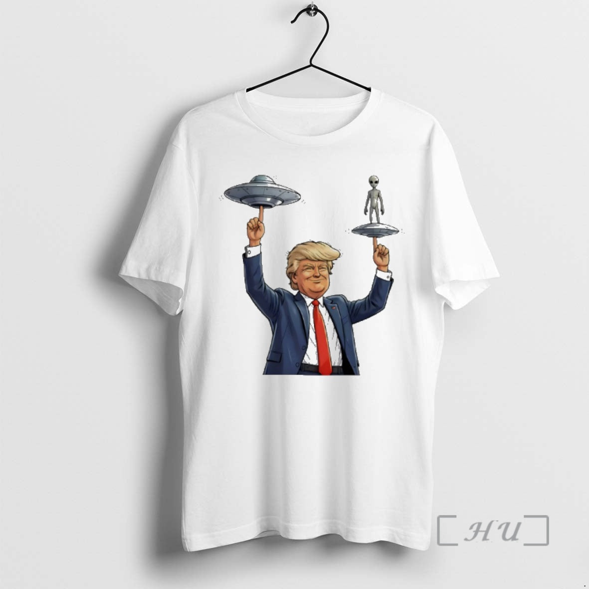 Officials Trump Balancing Alien And Ufo Spinner Cartoon