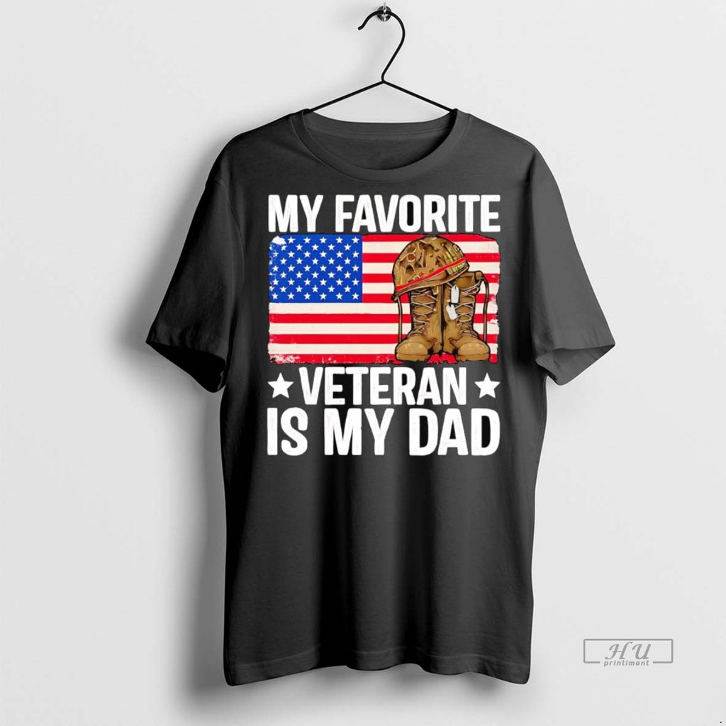 Officials Us Flag My Favorite Veteran Is My Dad T Shirt Sweater