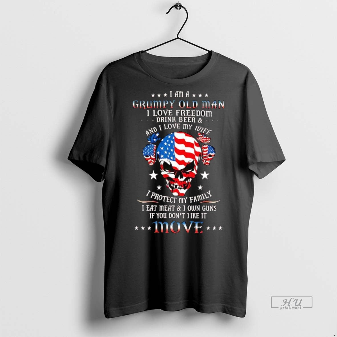 Officials Veteran Skull Im A Grumpy Old Man I Love Freedom Move Shirt Sweater