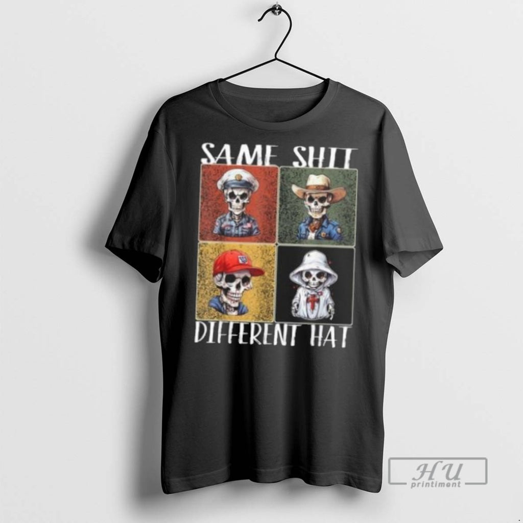 Officials Vintage Skeleton Same Shit Different Hat T Shirt