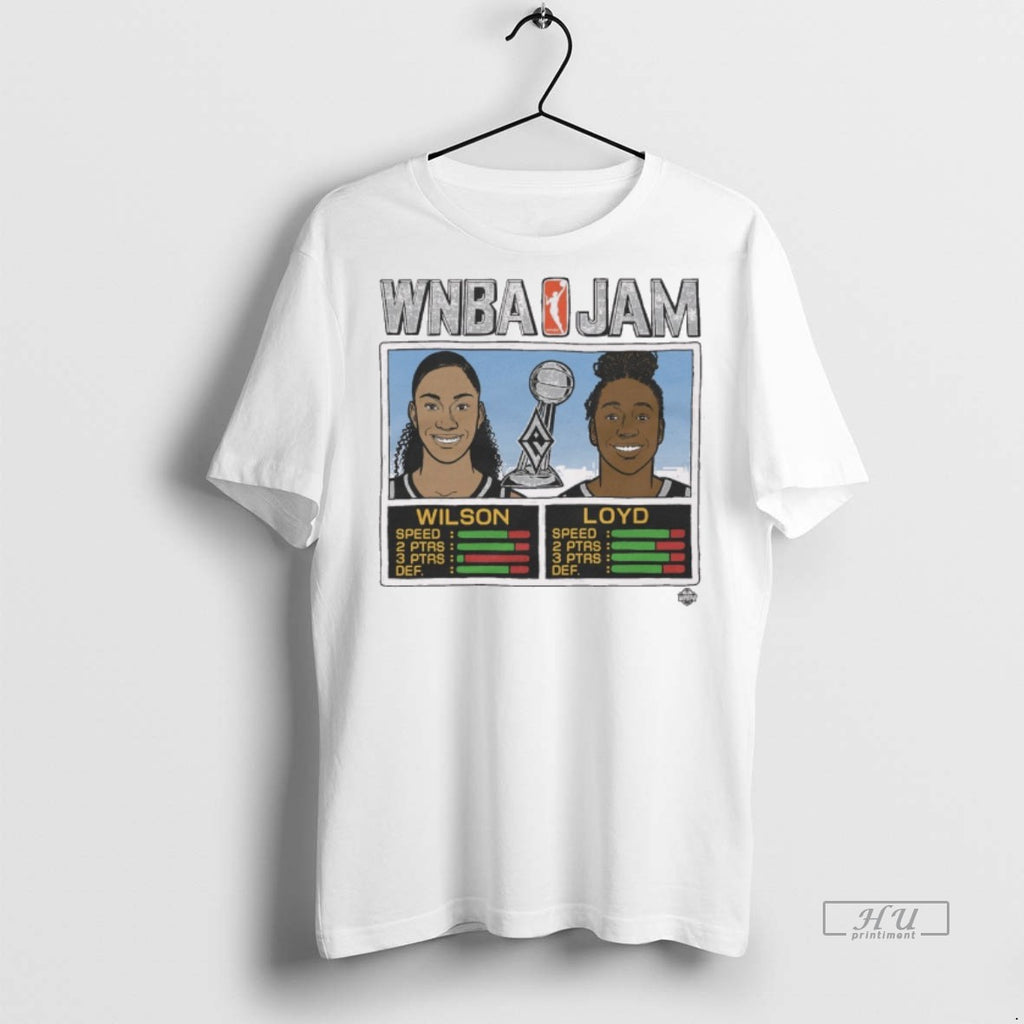 Officials Wnba Jam Las Vegas Aces Basketball 2025 Champs Wilson And Loyd Tee Shirt Sweater
