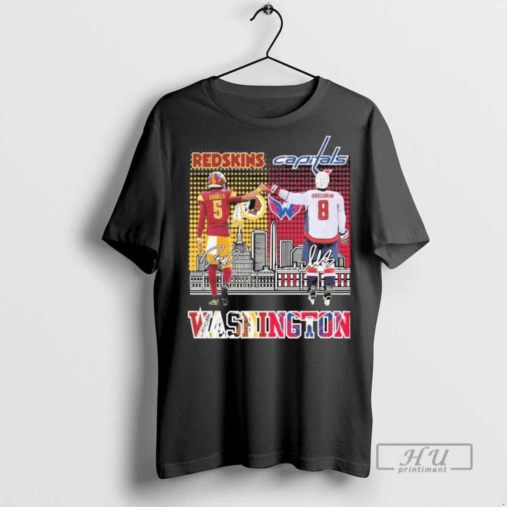 Officials Washington Capitals Alexander Ovechkin Washington Commanders Jayden Daniels 2025 T Shirts Sweatshirt Hoodies