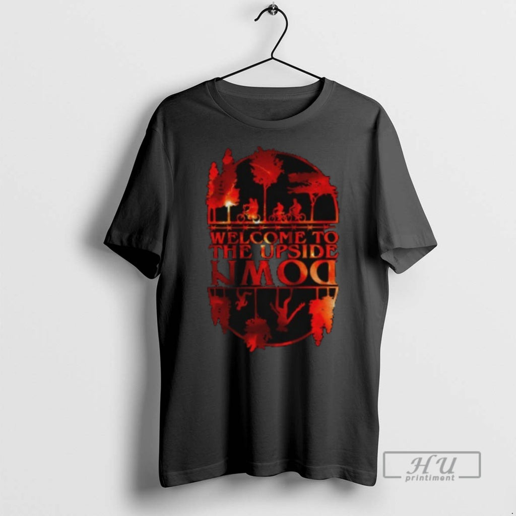 Officials Welcome To The Upside Down Silhouette Sunset Halloween T Shirt