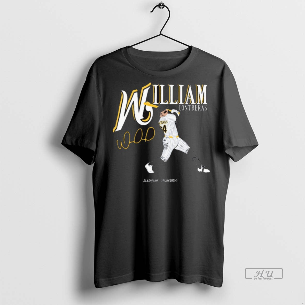 Officials William Contreras Milwaukee Brewers Mlb Slash Line Signature Tee Shirt Sweater