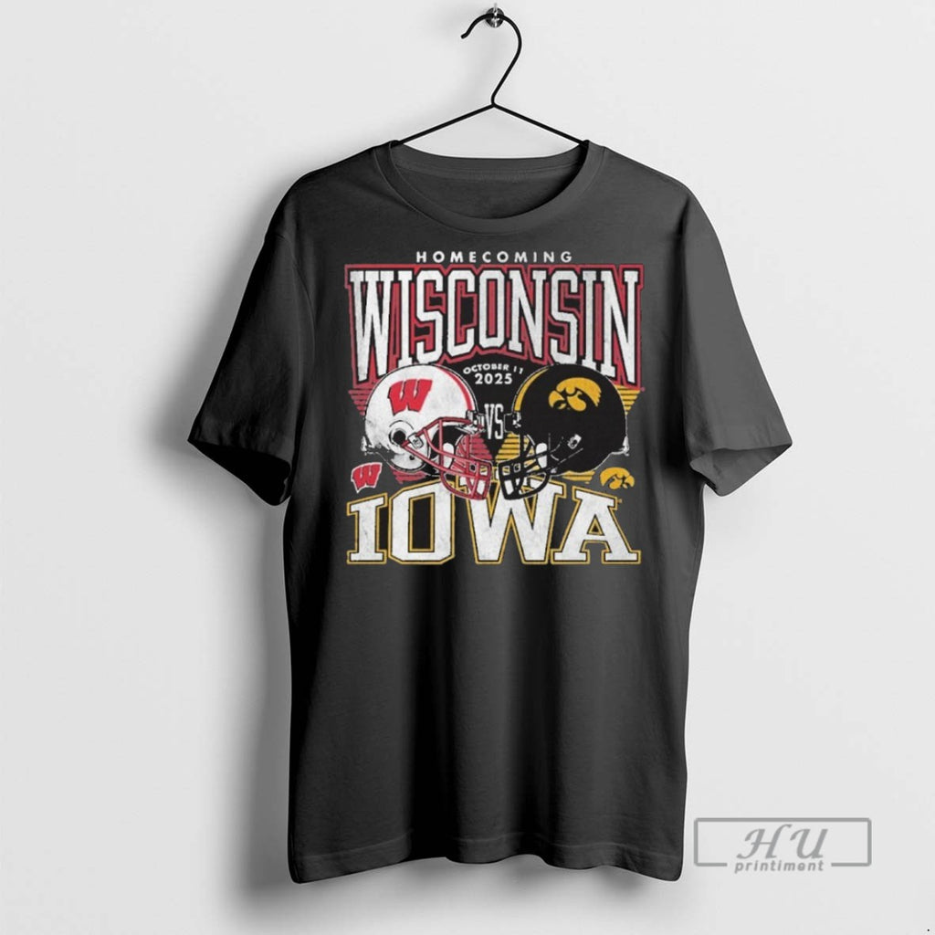 Officials Wisconsin Badgers Vs Iowa Hawkeyes 2025 Homecoming Gameday T Shirts Sweatshirt Hoodies
