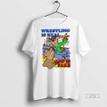 Officials Wrestling Is Real God Is Fake Caricature Cartoon Tee Shirt Sweater
