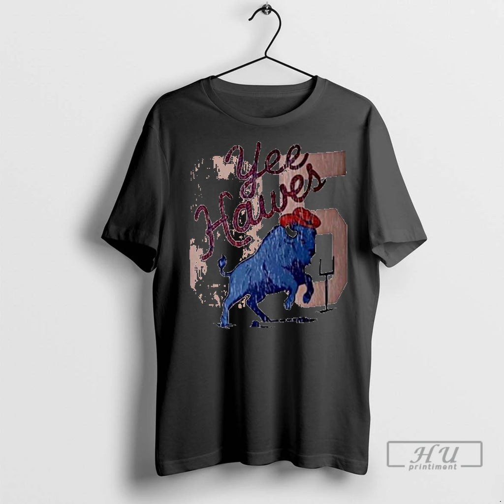 Officials Yee Hawes 85 Buffalo Mascot Ladies T Shirt
