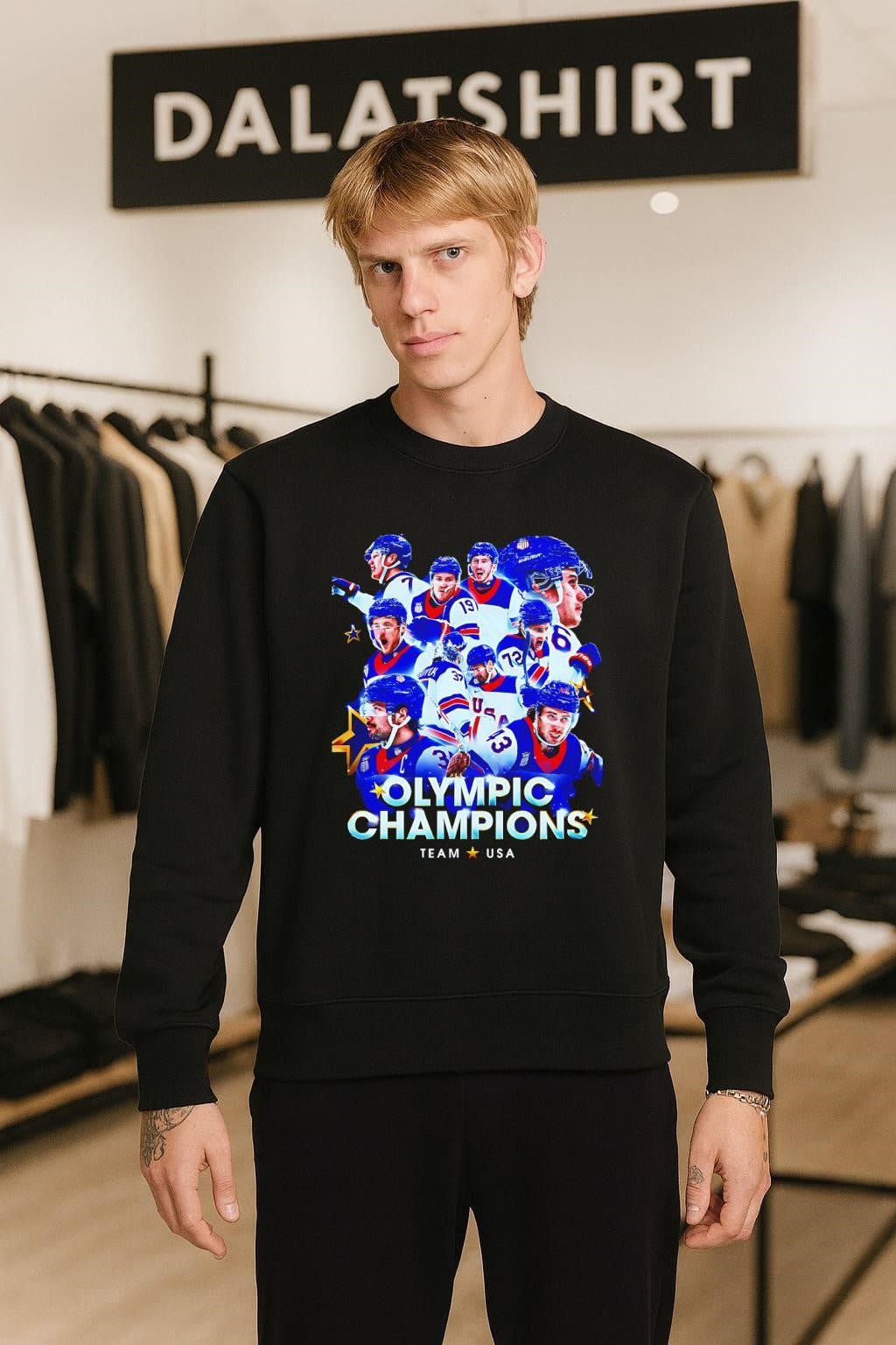Olympic Champions Team USA ice hockey players graphic shirt