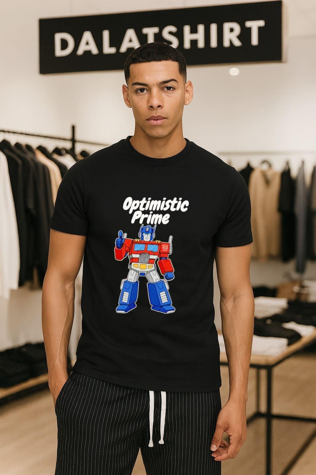 Optimistic Prime Transformers Optimus Prime Thumbs Up Pun Character shirt