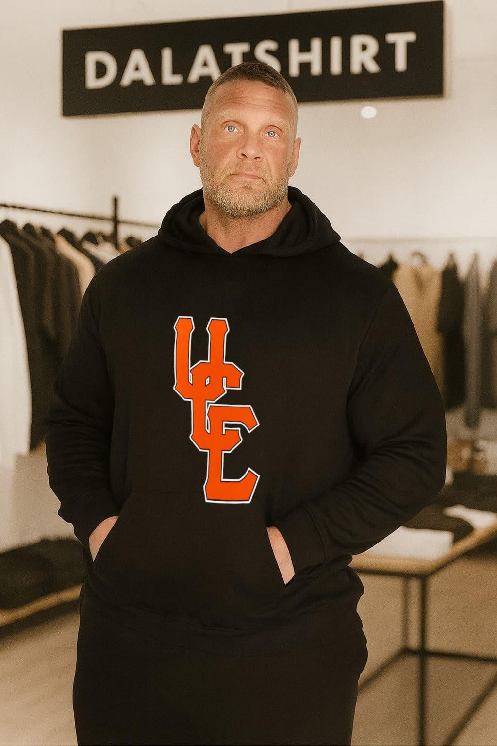 Orange UC Interlocking Letters Varsity Sports Logo shirt