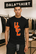 Orange UC Interlocking Letters Varsity Sports Logo shirt