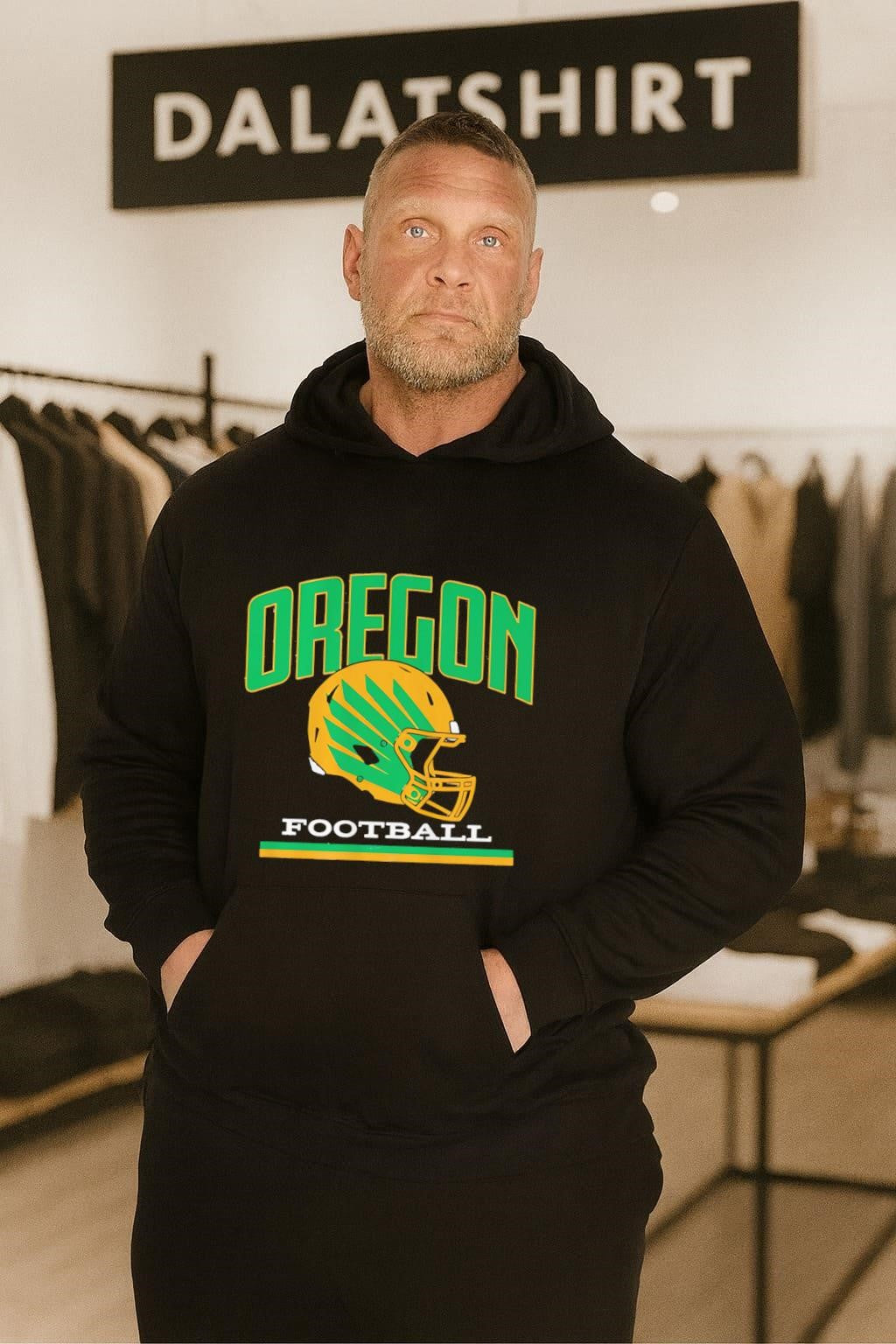 Oregon Football Green and Yellow Helmet Graphic shirt
