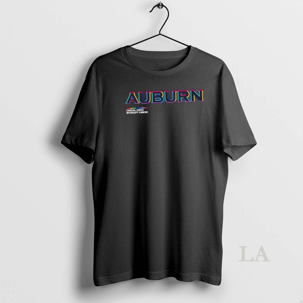 Original 2025 Auburn Tigers Crucial Catch Intercept Cancer Football 2 Sided