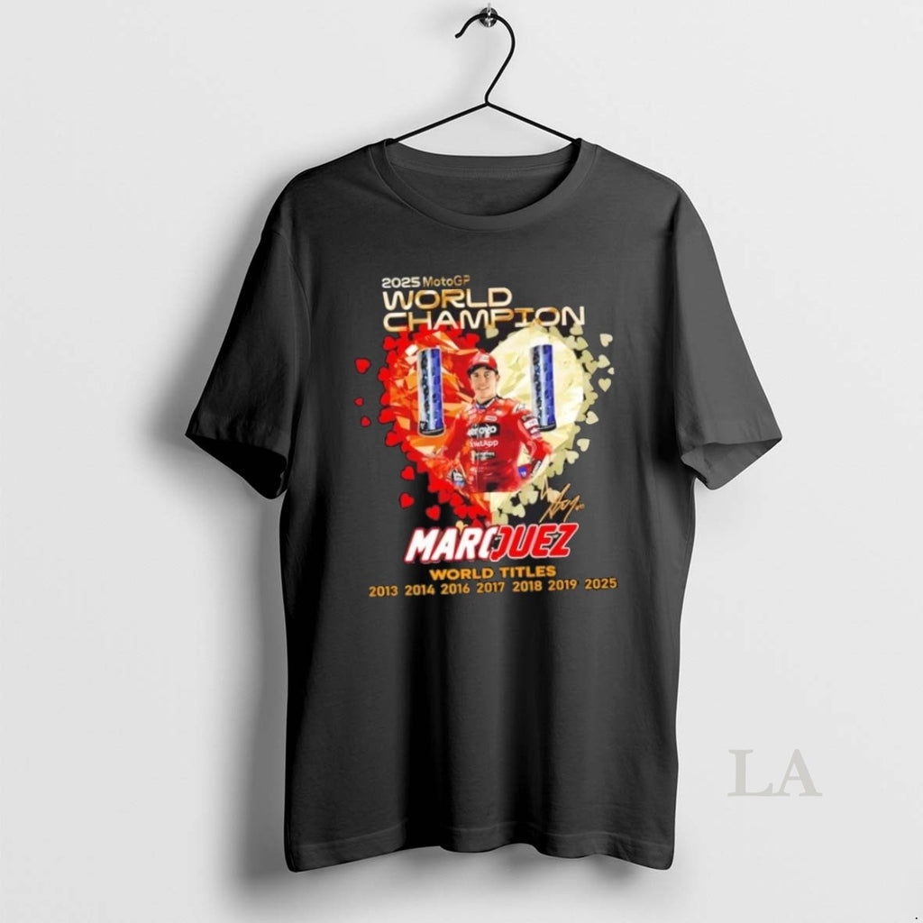 Original 2025 Motogp World Champion Marc Marquez World Titles Diamond Heart